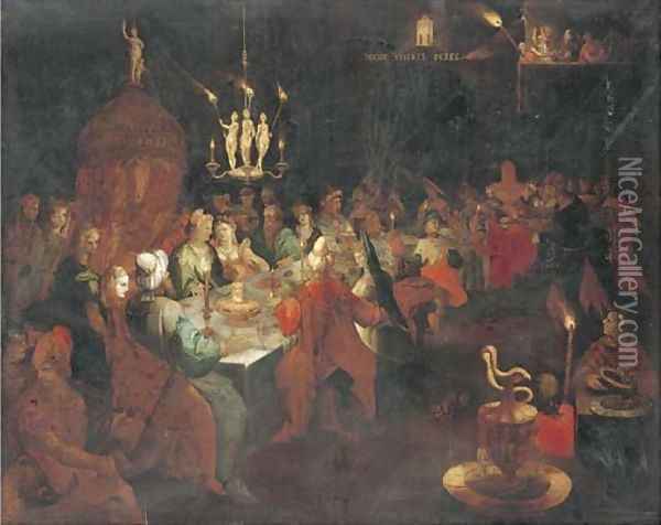 Belshazzar's Feast 2 Oil Painting - Frans II Francken