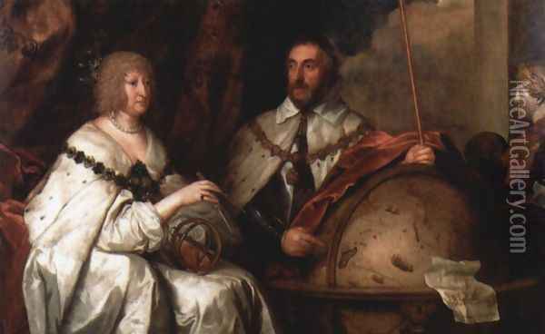 Portrait of Thomas Howard, count of Arundel and his wife Alathea Talbot Oil Painting - Sir Anthony Van Dyck
