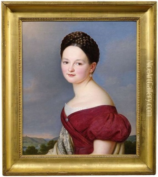 Portrait Der Caroline Arnold Oil Painting - Franz Seraph Stirnbrand