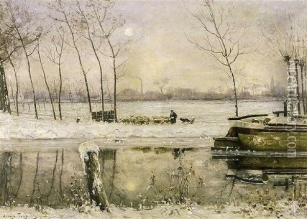 L'hiver De 1895 Oil Painting - Albert Julien Toefaert