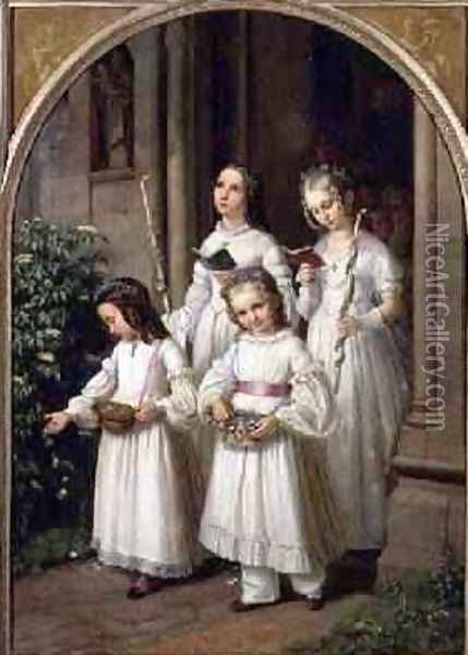 The First Communion Oil Painting - Nusseld