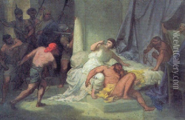 Samson Et Dalila Oil Painting - Pierre Paul Leon Glaize