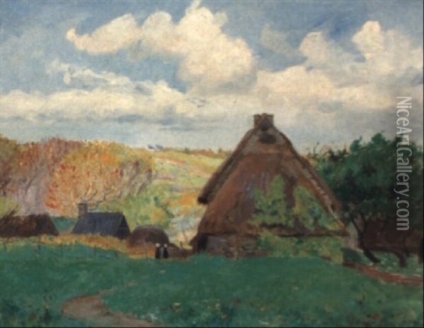 Farm In Brittany Oil Painting - Maurice Galbraith Cullen