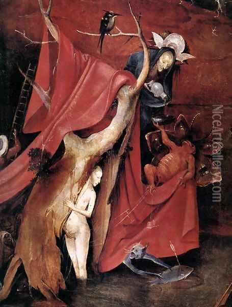 Triptych of Temptation of St Anthony (detail) 13 Oil Painting - Hieronymous Bosch