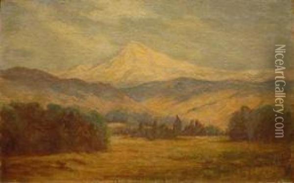Mount Hood Oil Painting - Frank Marion Pebbles