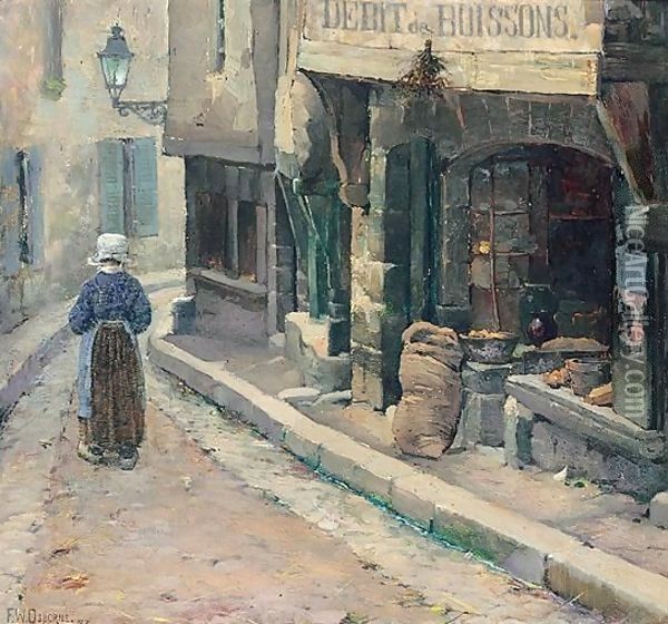 La Rue Jerzual, Dinan Oil Painting - Walter Frederick Osborne