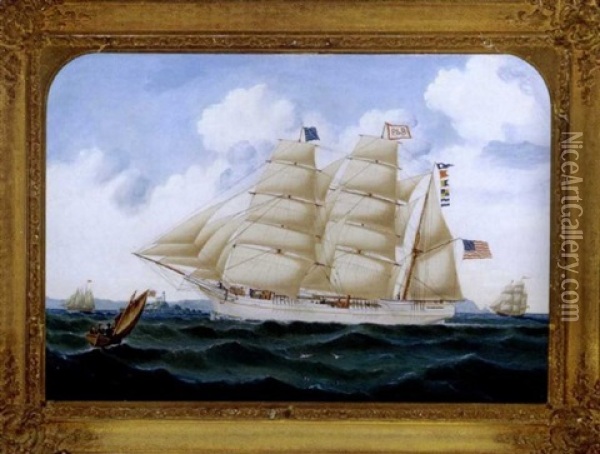 American Ship 'anglo Saxon' Oil Painting - William Gay Yorke