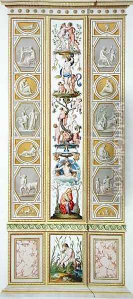 Panel from the Raphael Loggia at the Vatican, from Delle Loggie di Rafaele nel Vaticano, engraved by Giovanni Volpato 1735-1803, 1775, published c.1775-77 2 Oil Painting - Taurinensis, Ludovicus Tesio
