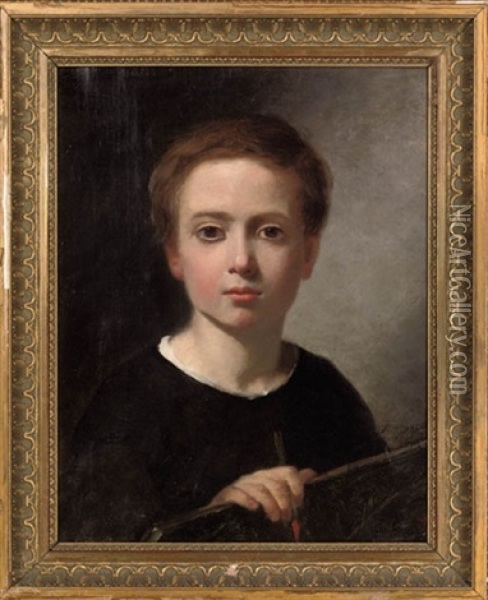 The Young Artist Oil Painting - Jean-Pierre Monceret