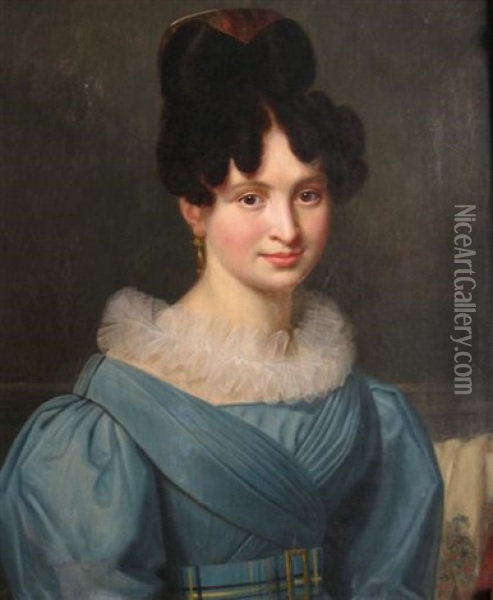 Portrait Of A Lady Oil Painting - Jean-Baptiste-Louis Germain