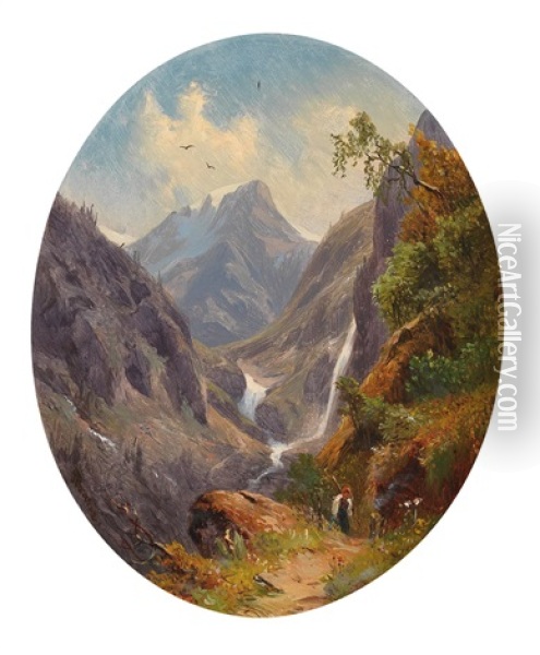 Anlaufthal - Am Heimweg Oil Painting - Giovanni (Johann) Varone