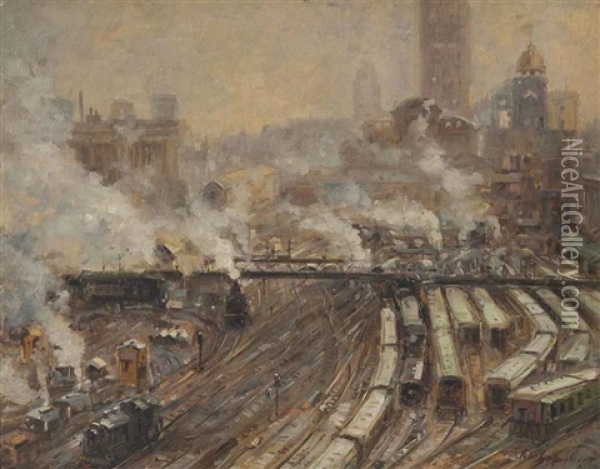 Grand Central Oil Painting - Colin Campbell Cooper