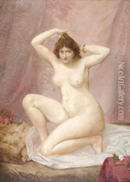 Female Nude Oil Painting - Eugene Baudin