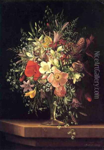 Floral Still Life II Oil Painting - Adelheid Dietrich