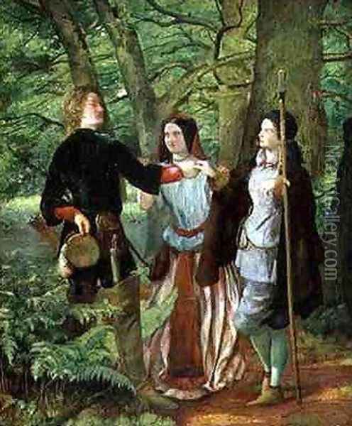 The Mock Marriage of Orlando and Rosalind Oil Painting - Walter Howell Deverell