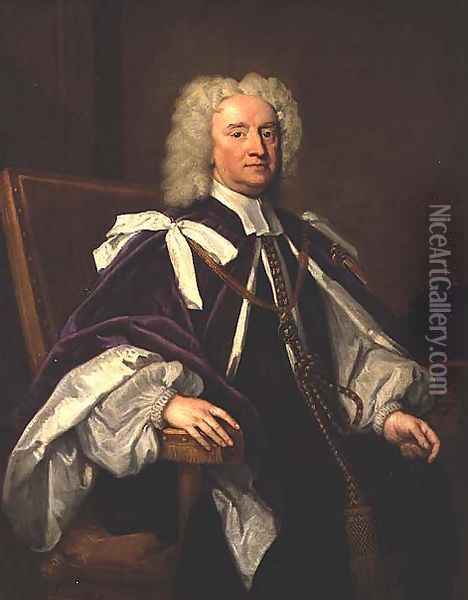 Portrait of Sir Jonathan Trelawny successively Bishop of Bristol Exeter and Winchester Oil Painting - Sir Godfrey Kneller