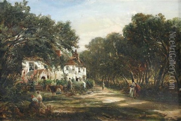A View Of Hampstead Oil Painting - Alfred Clint