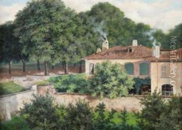 Scorcio Di Villa Oil Painting - Camillo Merlo