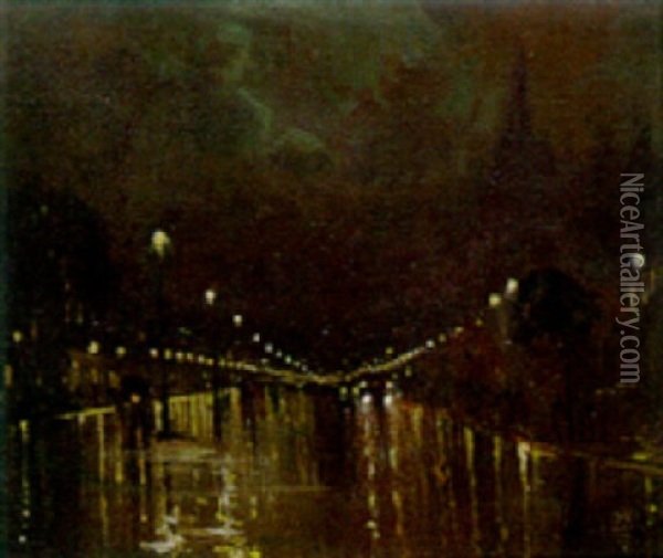 London Street Scene Oil Painting - Albert Henry Fullwood