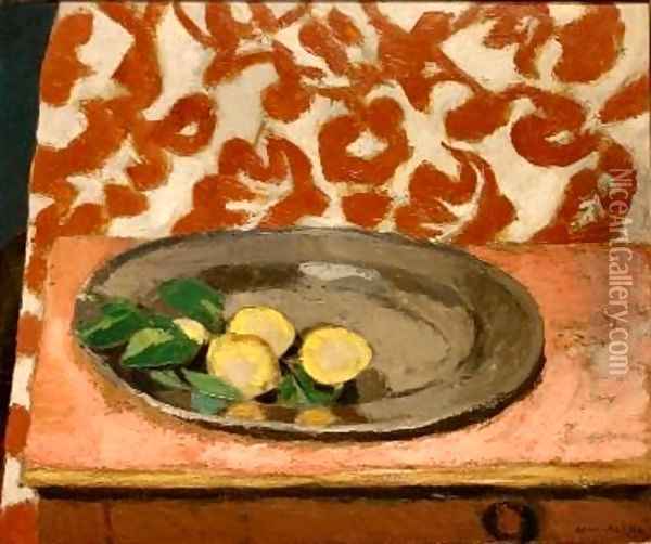 Lemons on a Pewter Plate Oil Painting - Henri Matisse