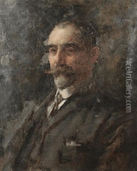 A Portrait Of William A. Sandinge Oil Painting - Henrietta (Mrs. Ernest Normand) Rae