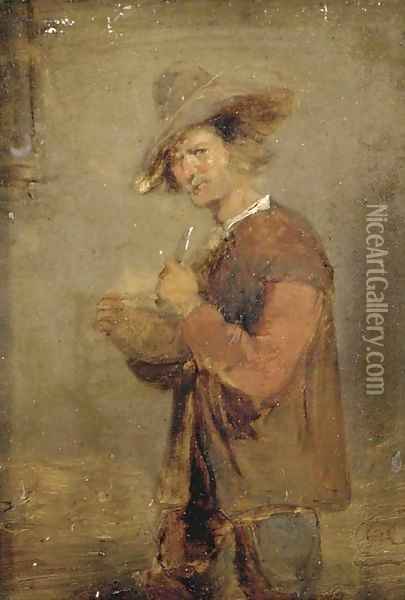 A peasant in an interior Oil Painting - David The Younger Teniers