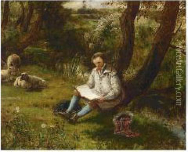 The Shepherd Oil Painting - George Holmes