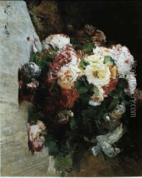 Rosen Oil Painting - Georges Jeannin