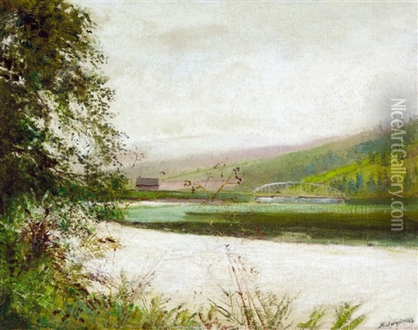 Riverside Oil Painting - Laszlo Mednyanszky