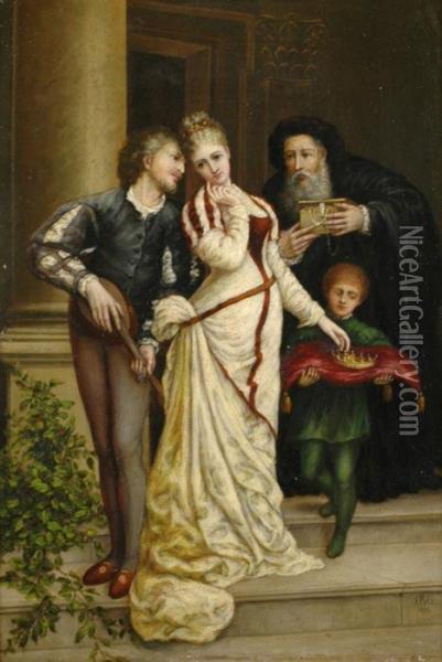 Scene Of Goethe Faust Oil Painting - Joseph Petzl