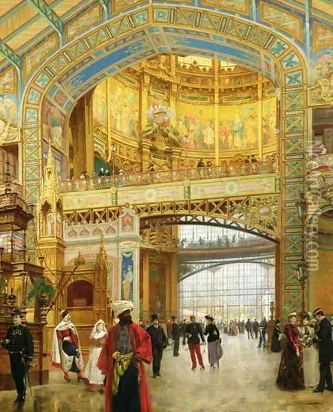 The Central Dome of the Universal Exhibition of 1889 Oil Painting - Louis Beroud