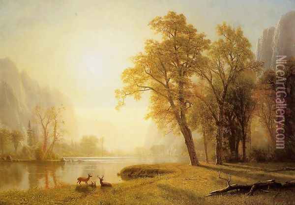 Kings River Canyon California Oil Painting - Albert Bierstadt