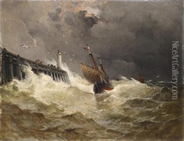 Stormy Sea Oil Painting - Emile Maillard