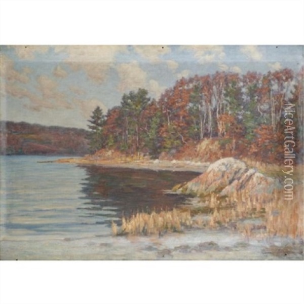 Along The Shore Oil Painting - Aloysius C. O'Kelly