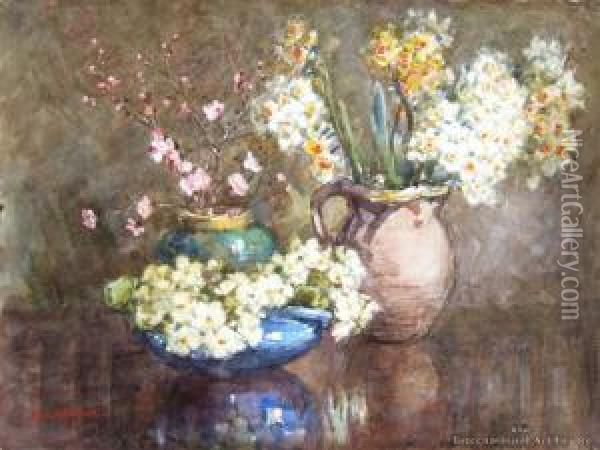 Spring Blossoms Oil Painting - Margaret Olrog Stoddart