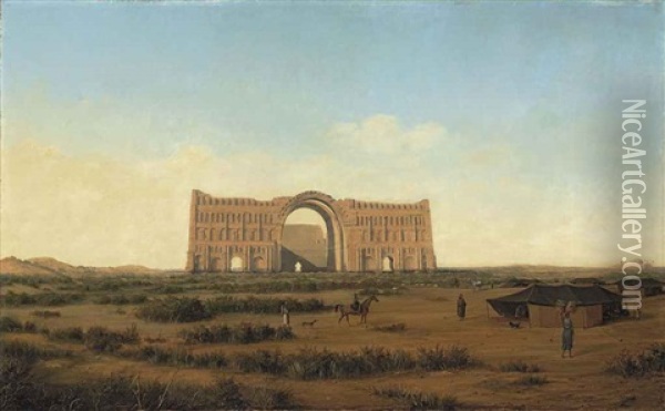 The Ctesiphon Arch, Iraq Oil Painting - Sandor Alexander Svoboda