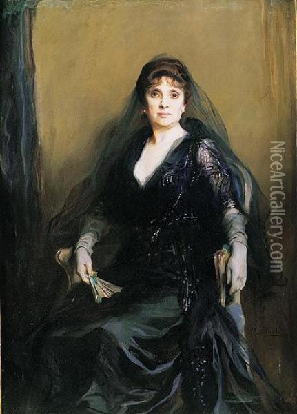 Retrato De Dama Oil Painting - Joaquin Sorolla Y Bastida
