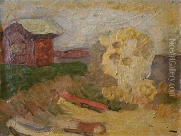 Paisaje Con Rancho Oil Painting - Alfredo De Simone