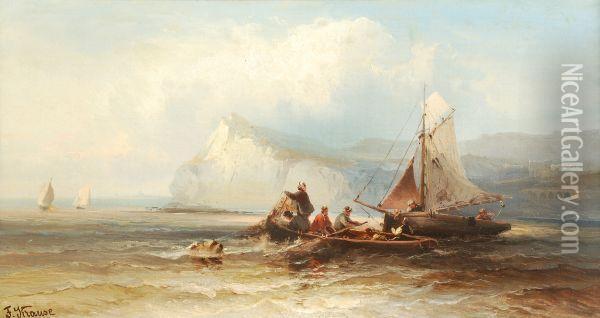 Off The Coast Near Shakespeare Cliffs Oil Painting - Franz Emil Krause