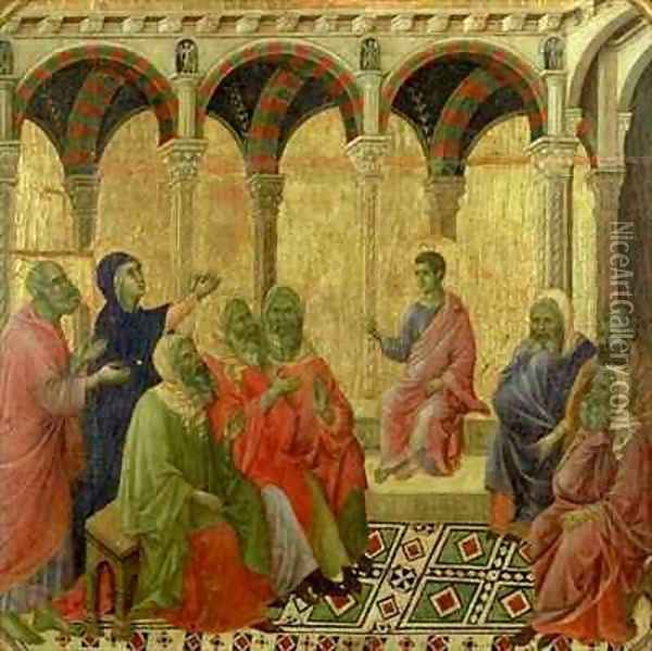 Maesta Christ Among the Doctors Oil Painting - Buoninsegna Duccio di