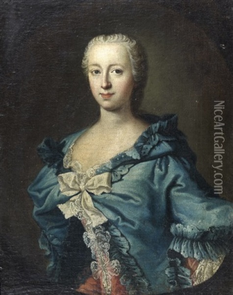 Portrait De Madame Adrienne Lecouvreur, Actrice Oil Painting - Louis De Fontaine