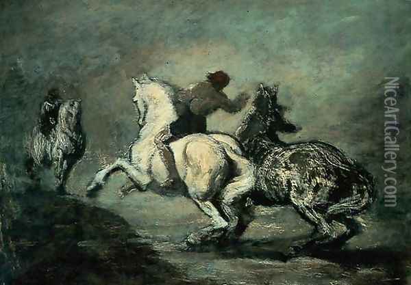 Horsemen Oil Painting - Honore Daumier