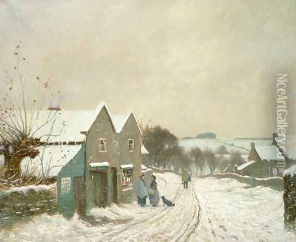 Winter at Turkdean Oil Painting - William Augustus Rixon