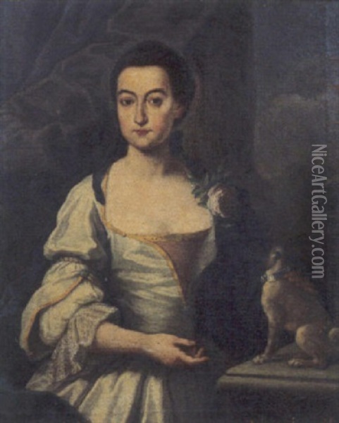 Ritratto Di Nobildonna Con Cagnolino Oil Painting - Pompeo Girolamo Batoni