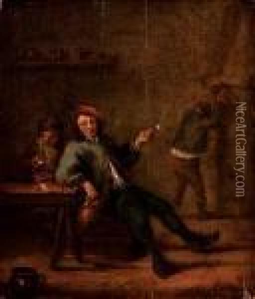 In Osteria Oil Painting - Adriaen Brouwer