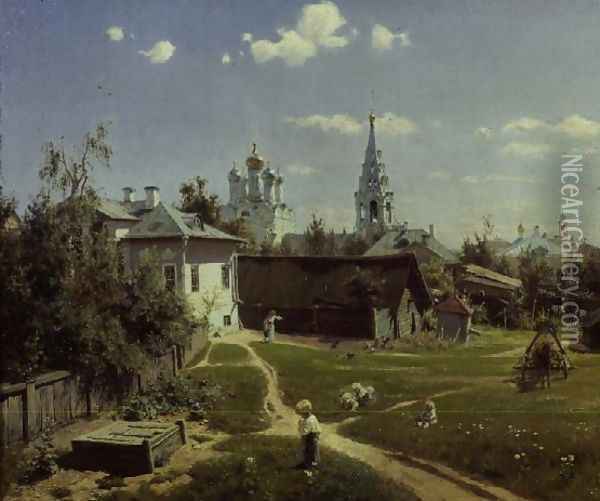 A Small Yard in Moscow, 1878 Oil Painting - Vasily Polenov