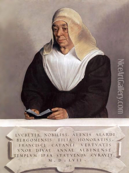 Abbess Lucrezia Agliardi Vertova Oil Painting - Giovanni Battista Moroni