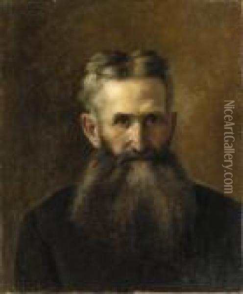 Portrait Of A Bearded Man Oil Painting - Ilya Efimovich Efimovich Repin
