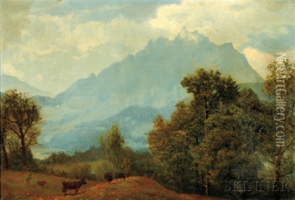 Pilatus, Switzerland Oil Painting - Albert Bierstadt