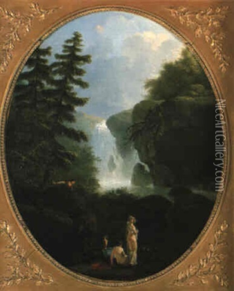 Baigneuse A La Cascade Oil Painting - Francois-Leonard Dupont